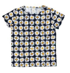 NWT J. Crew Girls' Navy, White & Gold Daisy Graphic Cotton Tee